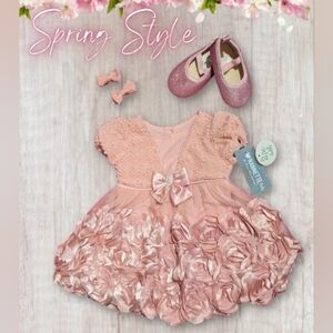 Nanette Baby Blush Pink Rosette Dress Set NWT | Easter Spring Outfit